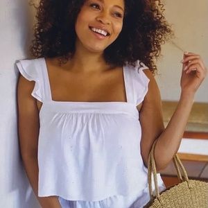 Abercrombie u0026 Fitch | Tops | Abercrombie White Ruffle Sleeve Tank Top |  Poshmark